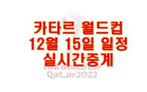 카타르월드컵 12월15일 일정 실시간중계